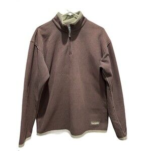 Life Is Good Medium Half Zip Ribbed Pullover Sweatshirt Fleece